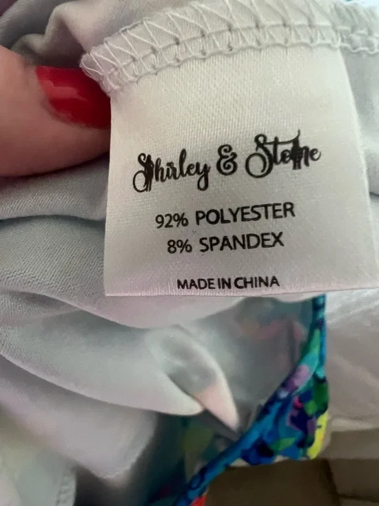 Shirley & Stone Floral Boho Spaghetti Strap Wide Leg Stretch Jumpsuit Large EUC - Picture 8 of 9